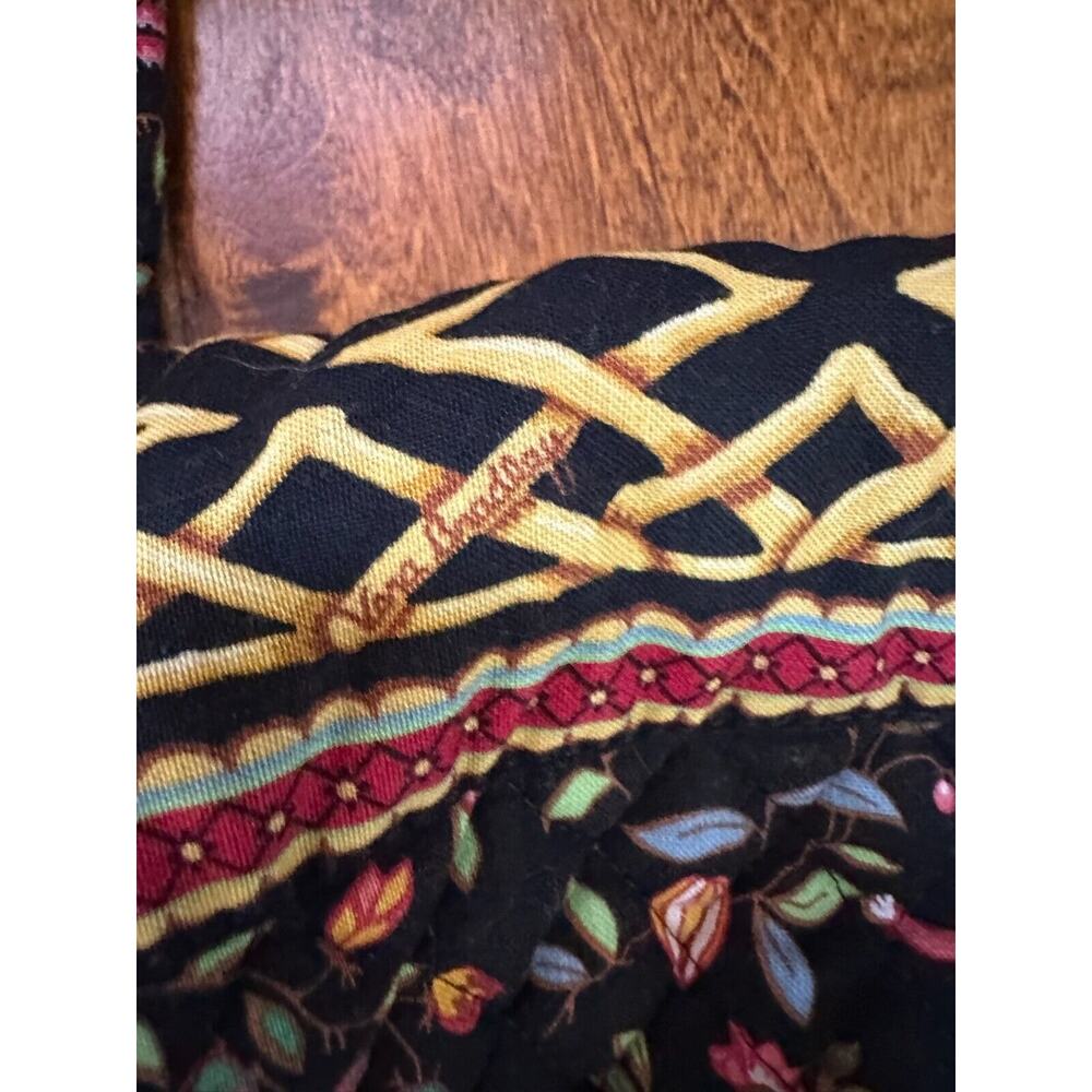 Vtg Vera Bradley Original Ming Fall 2001 Large Black Bag Asian Floral Retired - Picture 9 of 16